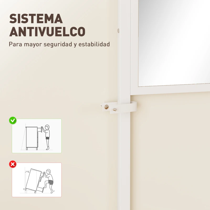 HOMCOM Perchero Zapatero con Espejo 3 Estantes Banco 10 Ganchos Ajustables Estilo Moderno para Pasillo 98x34x186 cm Natural