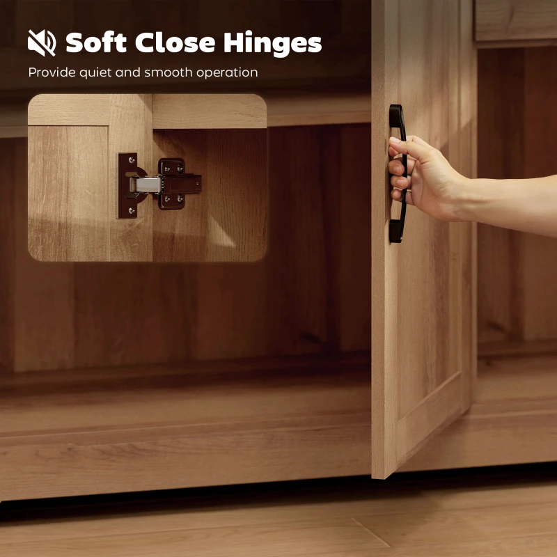 HOMCOM Mobilă bucătărie cu 2 sertare și 2 dulapuri cu rafturi reglabile, stejar