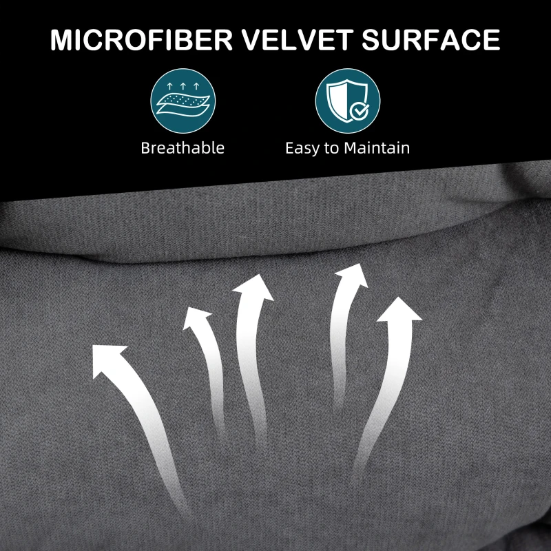 HOMCOM Fotoliu de Podea Relaxant Rotativ 360° cu Spătar Reglabil în 5 Poziții, 62x70x95 cm, Gri