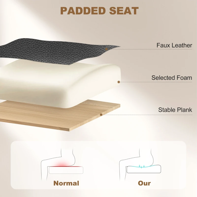 HOMCOM Executive Office Chair for Home, Mid Back PU Leather Computer Desk Chair for Adults with Arm, Wheels, Black