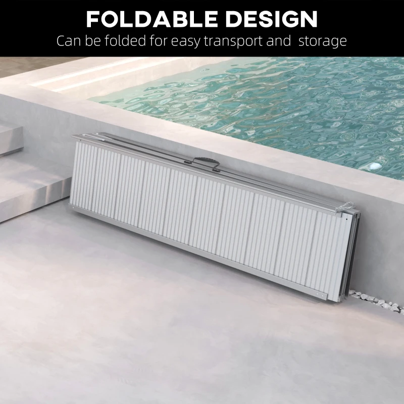 HOMCOM Rampă pentru Scaun cu Rotile din Aliaj de Aluminiu Antialunecare, Capacitate 272 kg