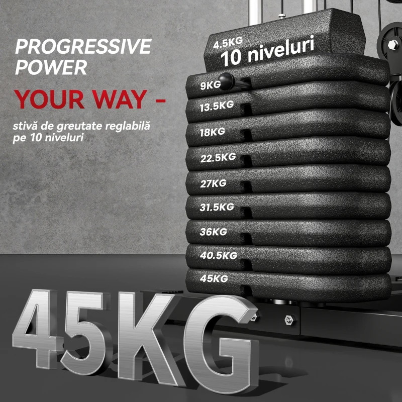 HOMCOM Aparat Multifunctional Fitness – Greutati & Antrenament Complet