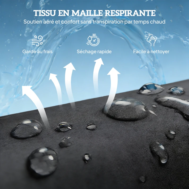 Outsunny Bain de Soleil Pliable transat inclinable 4 Positions Chaise Longue 3 Coussins fournis Noir