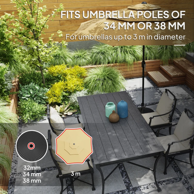 Outsunny Baza pentru Umbrela de Soare, Umpluta cu Nisip sau Apa, Ø55x30 cm, Negru