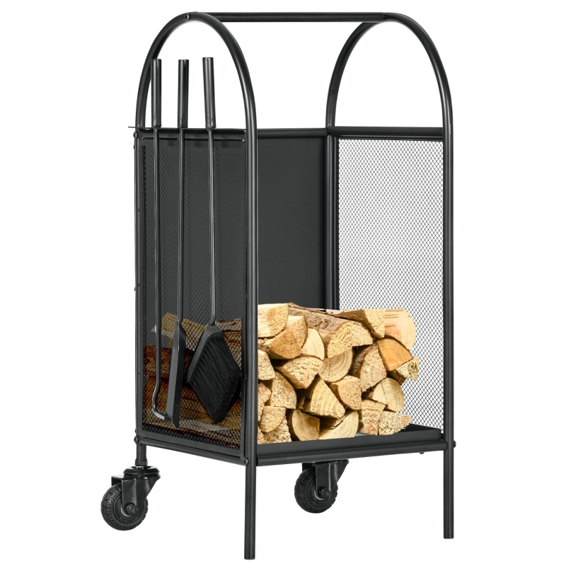Housse De Protection Pour Porte-bûches Extérieur 1.2 M - Tissu Oxford Imperméable, Aérations | Pour Bois De Chauffage, Anti-pluie, Poussière, UV
