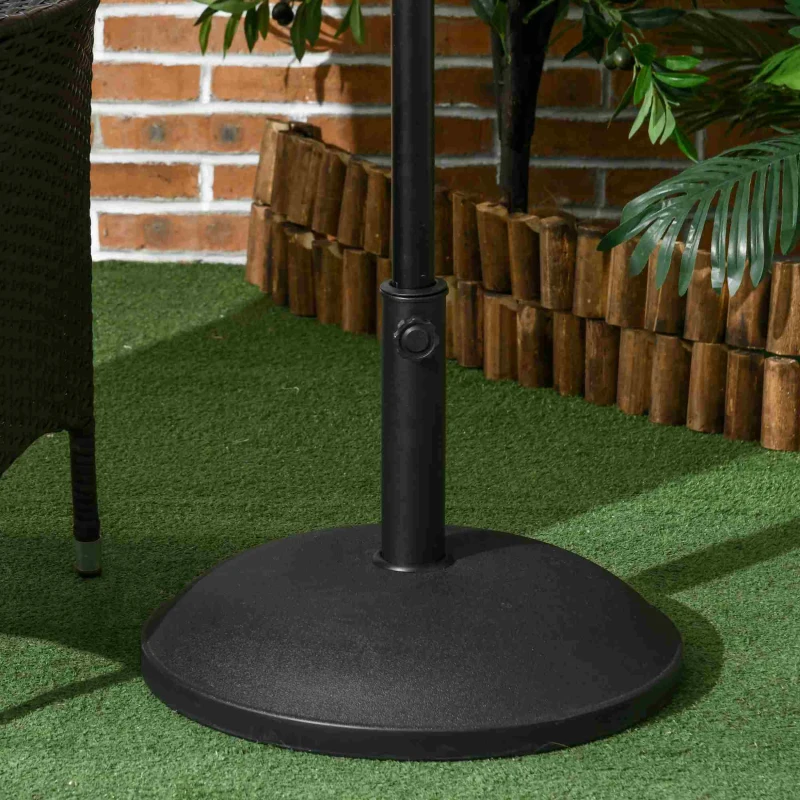 Outsunny Pied de parasol rond 25 kg support parasol en ciment pour terrasse piscine patio jardin Ø 49 x 37 cm noir