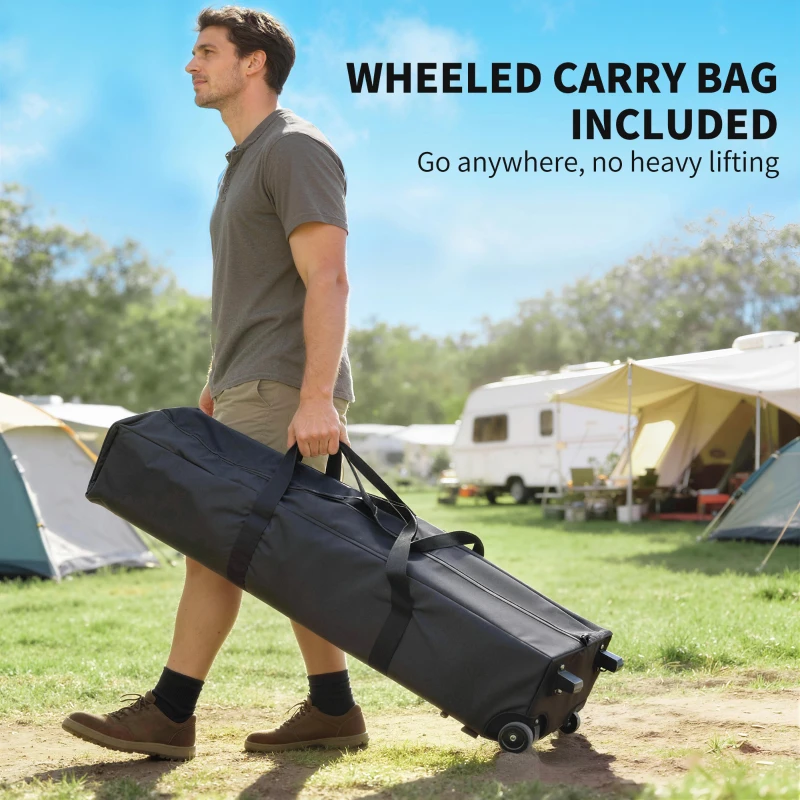 Outsunny Pavillon env. 4x4 m étanche stable résistant au froid pop-up pliant avec fermeture en une étape UV 50+