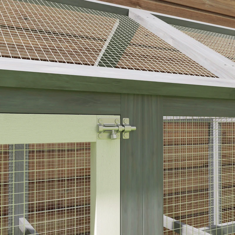 PawHut Recinto per pollame 1,18 m², parco recintato con porte bloccabili, struttura in legno massiccio, 140 x 88,5 x 106 cm, grigio