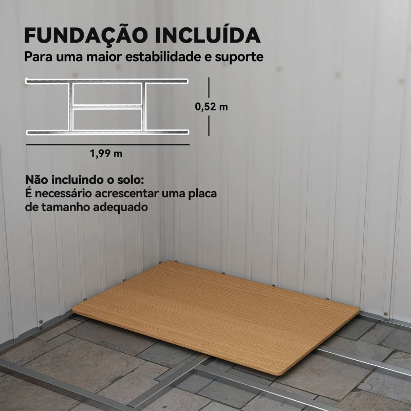 Outsunny Abrigo de Jardim 213x130x173  Abrigo de Exterior de Aço Galvanizado com Porta Corredeira para Armazenamento Cinza Escuro
