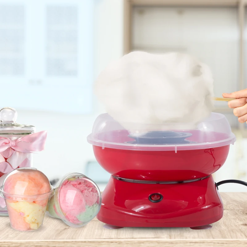 HOMCOM Candy Floss Maker Electric Cotton Candy Machine for Party and Holidays 450W Red