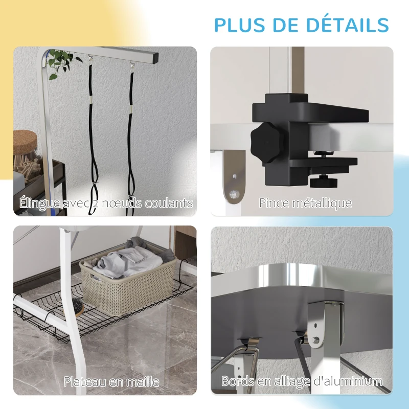 PawHut Table de toilettage pour chien pliante plateau antidérapant en caoutchouc avec 2 sangles 90 x 60 x 76 cm noir