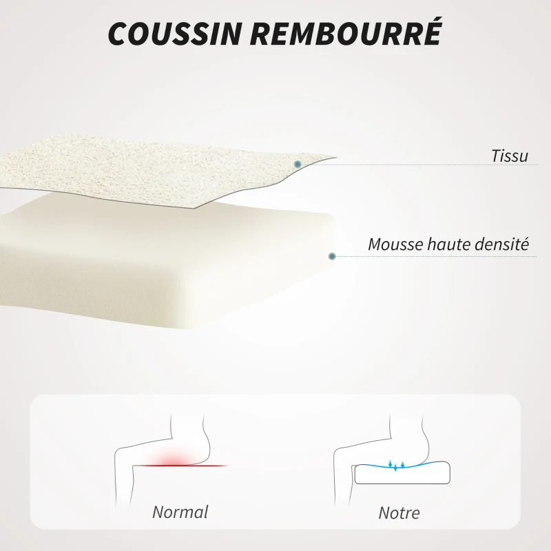 HOMCOM Chaise de bureau, fauteuil de bureau ergonomique réglable en hauteur, siège pivotante, fonction de bascule, beige