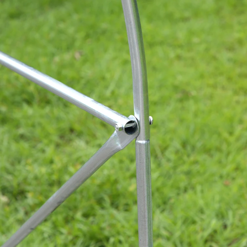 Outsunny Serra a Tunnel Anti-UV con 6 Finestre a Rete e Ingresso Arrotolabile, in Metallo e PE, 4x2x2 m, Bianco