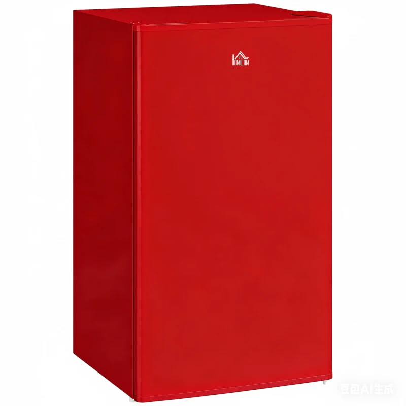 HOMCOM Nevera Pequeña con Congelador 91L Silenciosa Puerta Reversible Temperatura Regulable y Estantes Ajustables Rojo