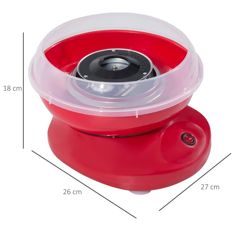 HOMCOM Candy Floss Maker Electric Cotton Candy Machine for Party and Holidays 450W Red