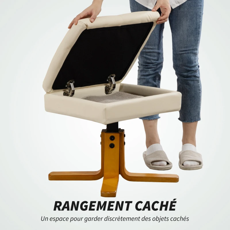 HOMCOM Fauteuil massant avec repose-pied, dossier inclinable jusqu'à 135°, coffre de rangement, télécommande(m-6)
