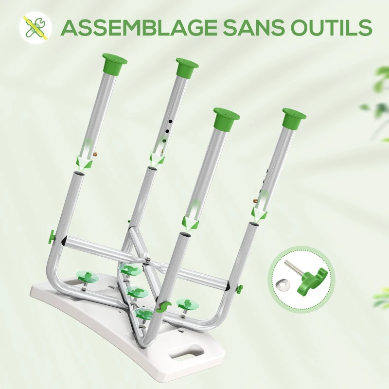 HOMCOM Tabouret de douche chaise de douche - assise rembourré et réglable, patins à ventouses antidérapants, en aluminium vert