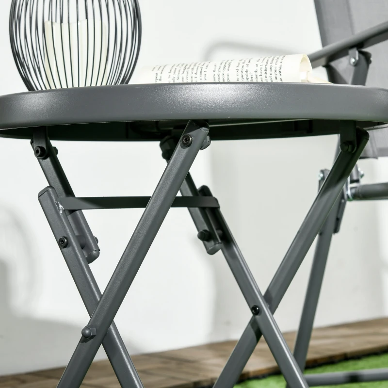 Outsunny Mesa de centro dobrável mesa de apoio dobrável tampo efeito mármore em vidro temperado estrutura em metal redonda Ø45 x 50 cm branco