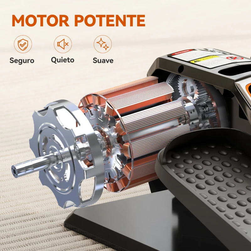 SPORTNOW Mini Elíptica Elétrica com 12 Velocidades Modo Manual e Automático Ecrã LED e Pedais Antiderrapantes 40,7x36x21,5 cm Preto