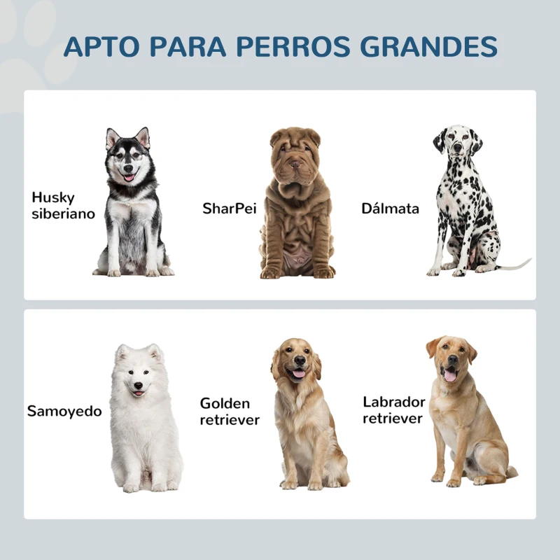 PawHut Comedero Elevado para Perros Grandes con 2 Cuencos de 2000 ml de Acero Inoxidable y 1 Cajón 63x30x36 cm Gris y Blanco
