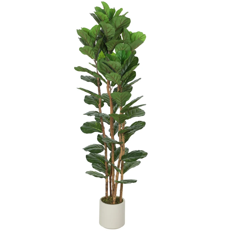 HOMCOM 180cm Artificial Fiddle Leaf Fig Tree - Green