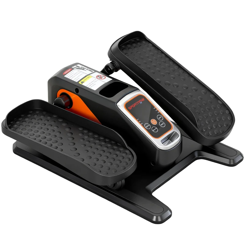 SPORTNOW Elektrischer Ellipsentrainer, Pedalgerät mit 12 anpassbaren Geschwindigkeiten, tragbar, leicht, Fernbedienung, LED-Monitor, Stahl, Kunststoff, Schwarz