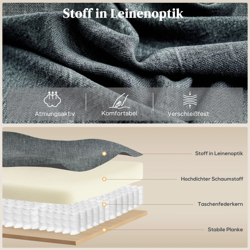 HOMCOM Massagestoel met opstaanfunctie, relaxfauteuil, vibratiekoppen, met kantelfunctie, linnenlook, grijs