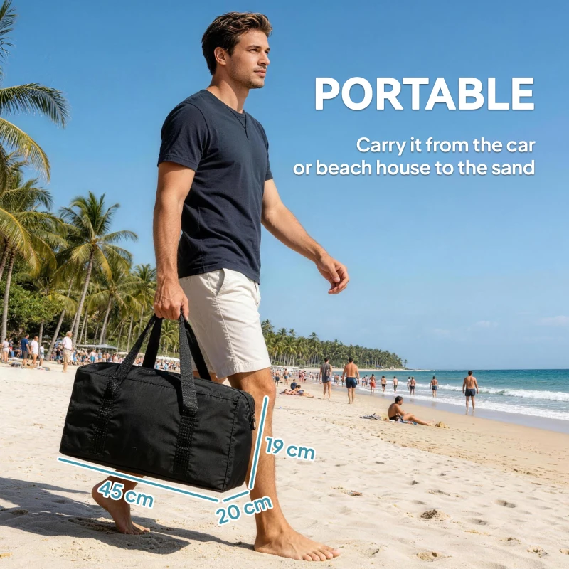 Outsunny Beach Tent Event Shelter with Detachable Sidewall and Carry Bag, for Camping, Trips, Fishing, Picnics, Sky Blue