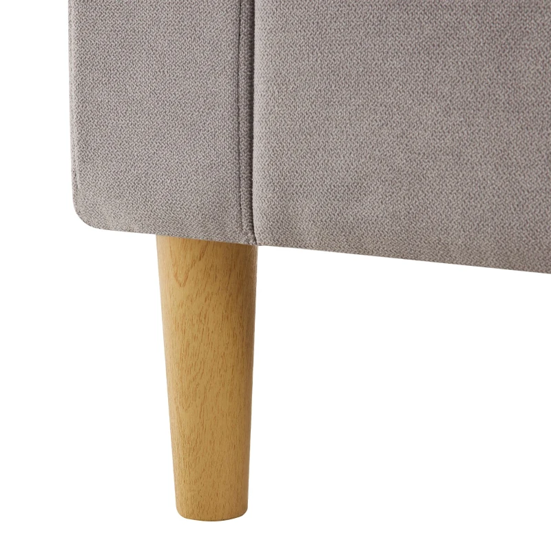 Canapé d'angle moderne en L, 3 places avec méridienne et rangement, porte-gobelet intégré, 175x129x90 cm, Gris clair