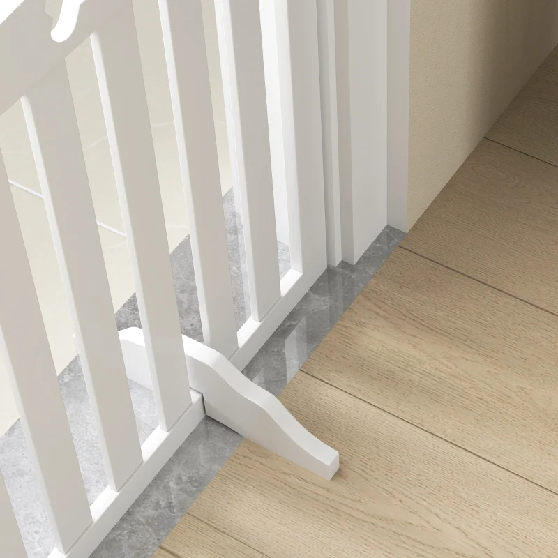 PawHut Barrière de sécurité chien barrière pliable pour chien pieds de support pointes antidérapantes 207,5 x 30 x 61 cm blanc