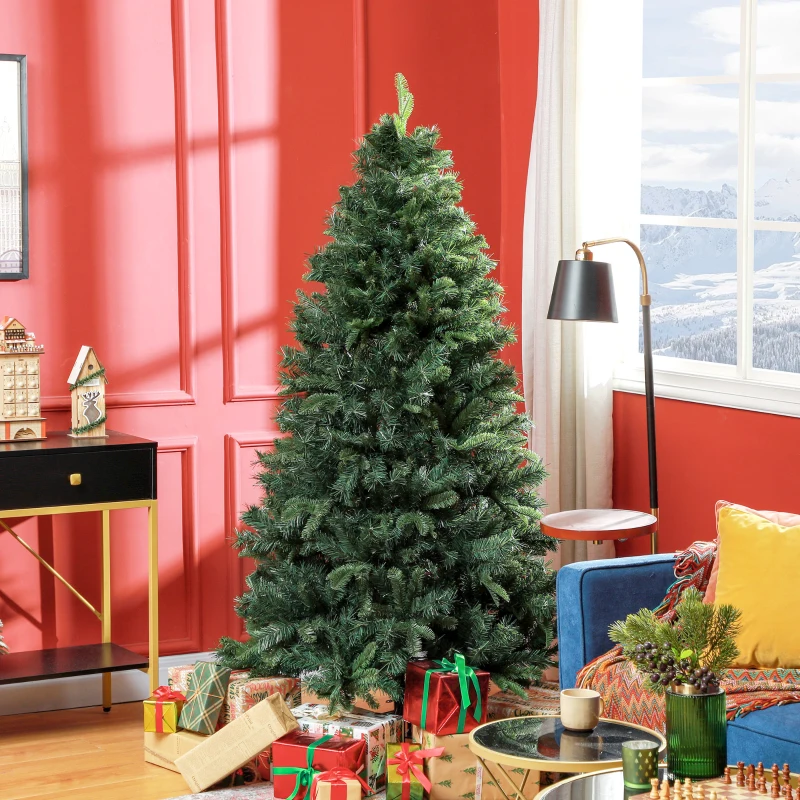 HOMCOM Sapin de Noël Artificiel 180 cm Arbre de Noël avec support en acier pliable, 1061 branches, décoration de Noël, vert