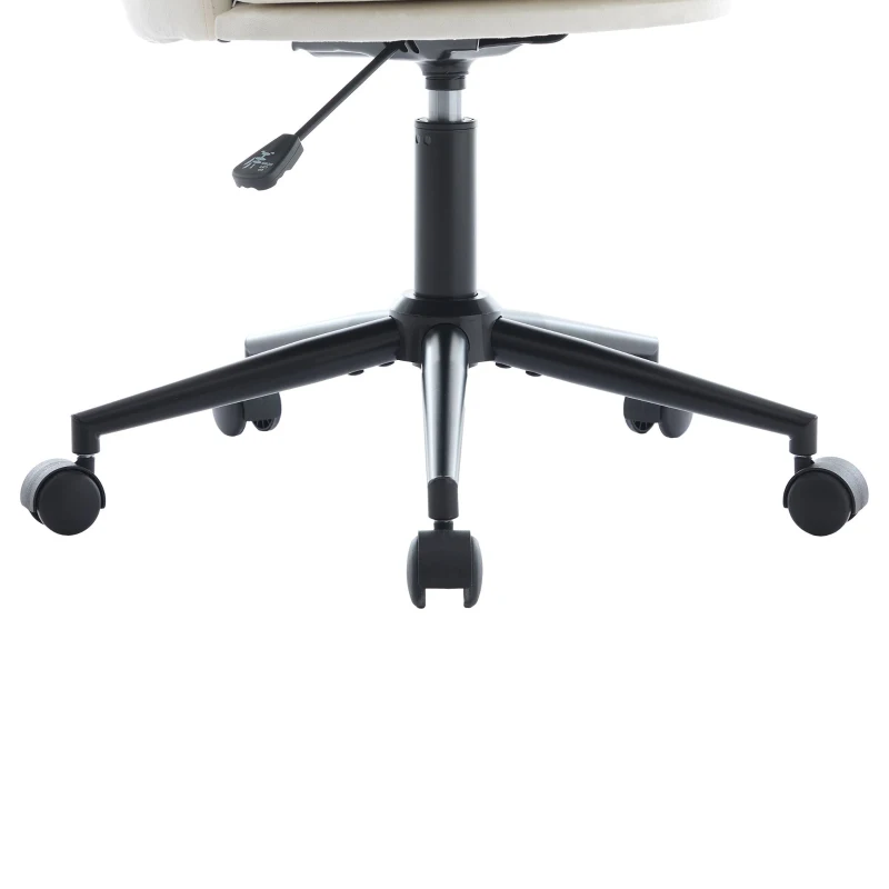 Fauteuil pivotant moderne avec dossier en forme de pétale, réglable en hauteur et design rotatif à 360°, 55x62x73-83 cm, Beige