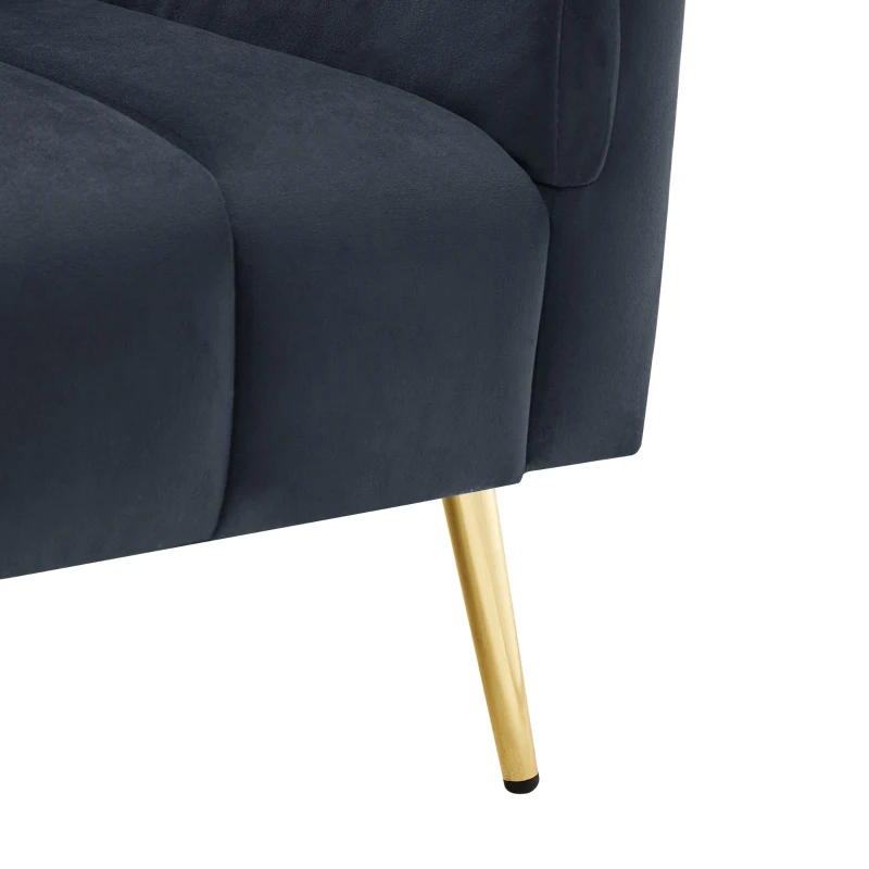 Canapé‑lit pliable moderne avec dossier et accoudoirs réglables, 183x76x75 cm, Noir