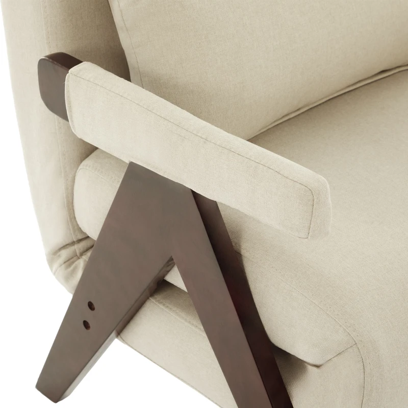 3-en-1 Fauteuil canapé-lit avec fonction couchage, avec dossier réglable, 64x68,5x93 cm, Beige