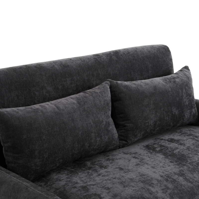 Canapé-lit double pliant moderne, avec dossier réglable, support pour smartphone et port USB de recharge, 129x76x81 cm, Gris