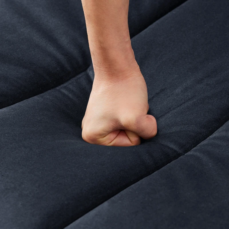 Canapé‑lit pliable moderne avec dossier et accoudoirs réglables, 183x76x75 cm, Noir