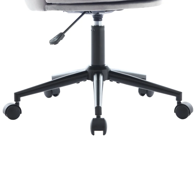 Fauteuil pivotant moderne avec dossier en forme de pétale, réglable en hauteur et design rotatif à 360°, 55x62x73-83 cm, Gris