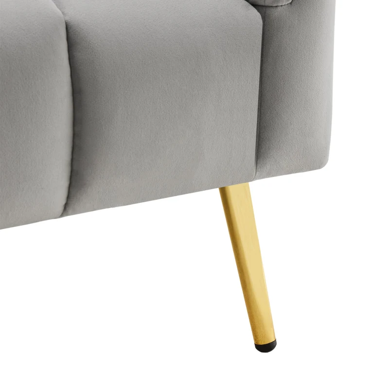 Canapé-lit pliable moderne avec dossier et accoudoirs réglables, 183x76x75 cm, Gris