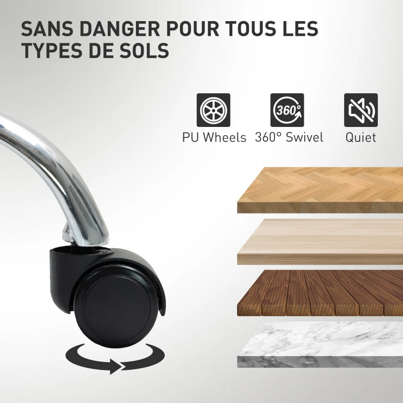 HOMCOM Fauteuil de bureau, chaise bureau ergonomique, hauteur réglable, accoudoirs relevables, 70 x 70 x 114-122 cm, gris