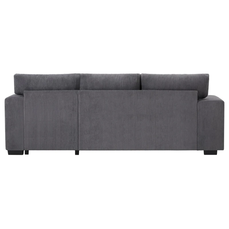 Canapé-lit pliant avec fonction couchage, port de charge USB, tablettes latérales et rangement, 231x131,5x84 cm, Gris