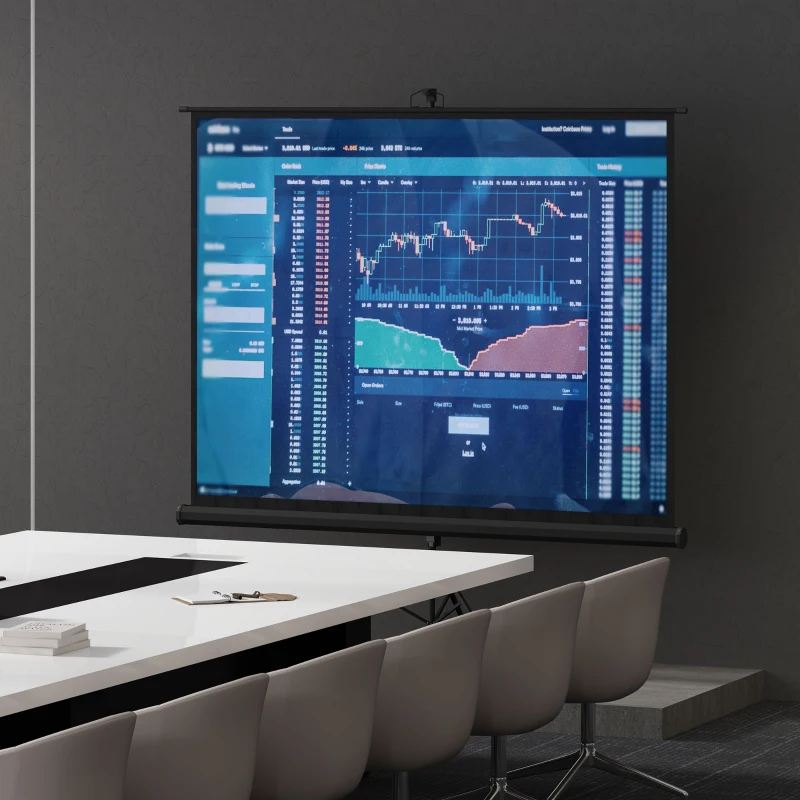 HOMCOM Écran de projection 100 pouces avec support trépied hauteur réglable, écran 4K HD 4:3, films en intérieur/à l'extérieur