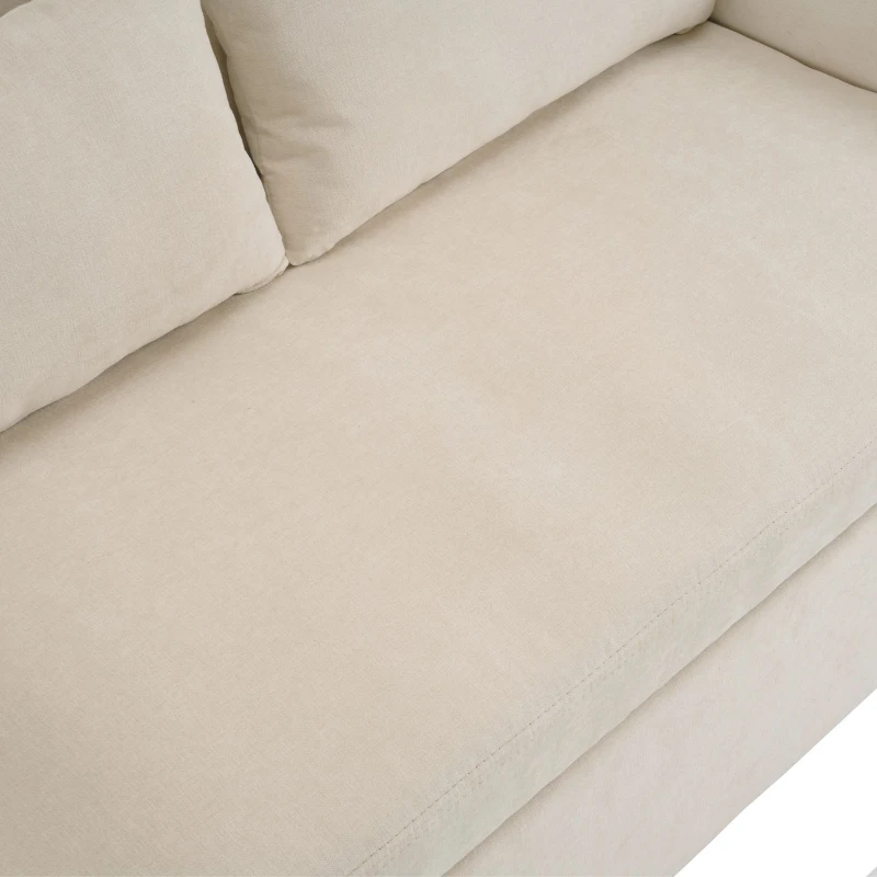 Canapé-lit double pliant moderne, avec dossier réglable, support pour smartphone et port USB de recharge, 129x76x81 cm, Beige