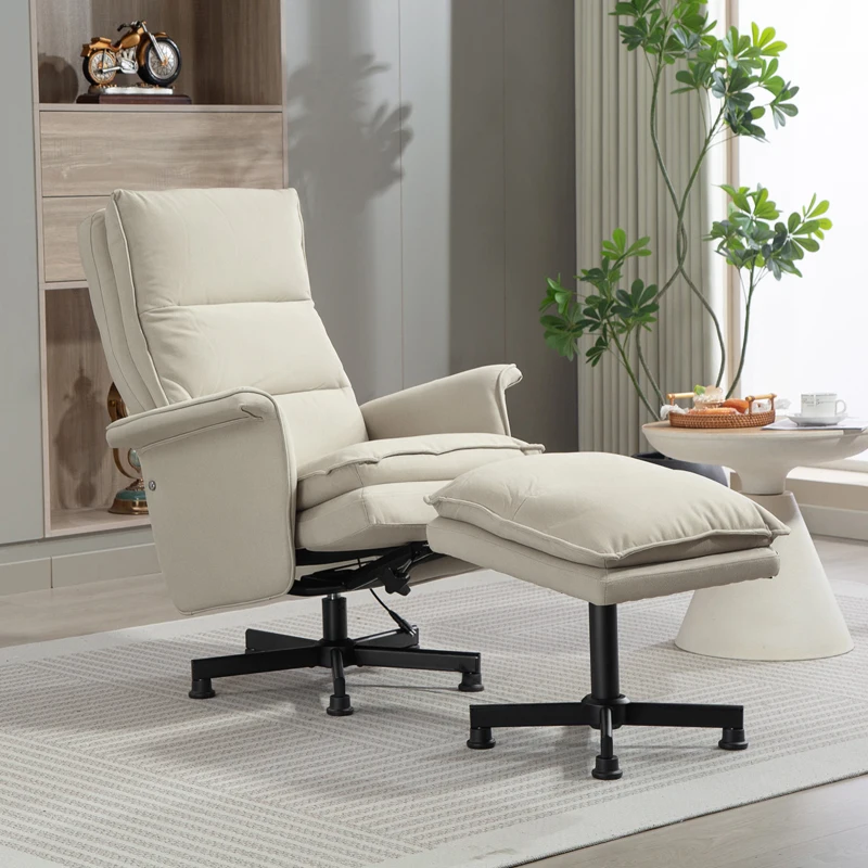 HOMCOM Fauteuil massant électrique relaxant avec repose-pieds et télécommande tissu imitation lin 78 x 93 x 99 cm beige