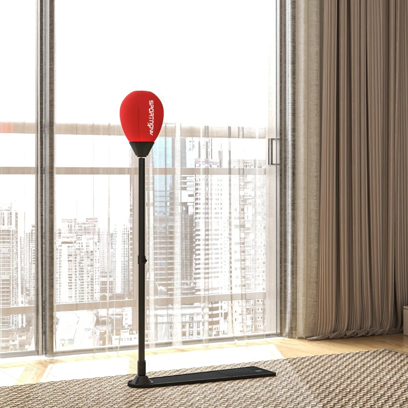 SPORTNOW Sac de frappe vitesse autoportant punching ball hauteur réglable 70-105 cm avec gants et pompe à main