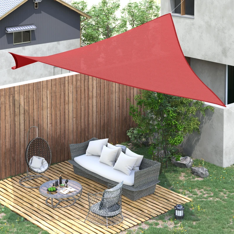 Outsunny Toldo Vela Quadrado 4x6m Proteção UV Poliéster para Patio Terraço Jardím  Vermelho