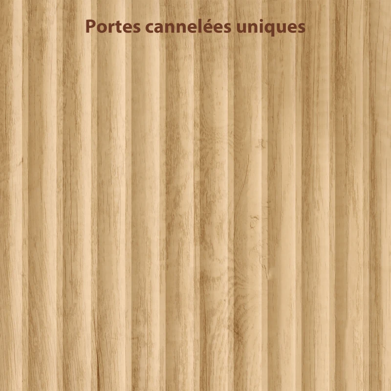 HOMCOM Armoire chambre penderie avec 2 portes à fermeture douce, 2 tiroirs et barre de suspension, 80x50x180cm, bois naturel