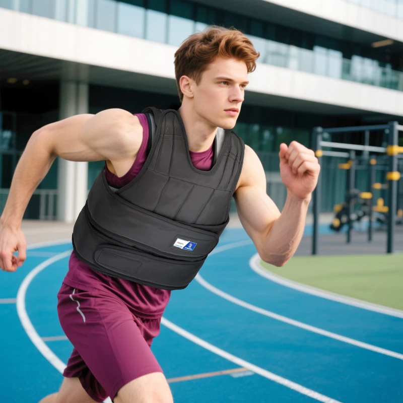 Gilet lesté réglable - Aosom.fr x FFHandball - veste lestée 20 Kg max. poids amovibles entrainement musculation exercice