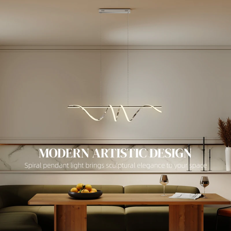 HOMCOM Pendant Light with 3 Colour Temperatures - Silver Tone