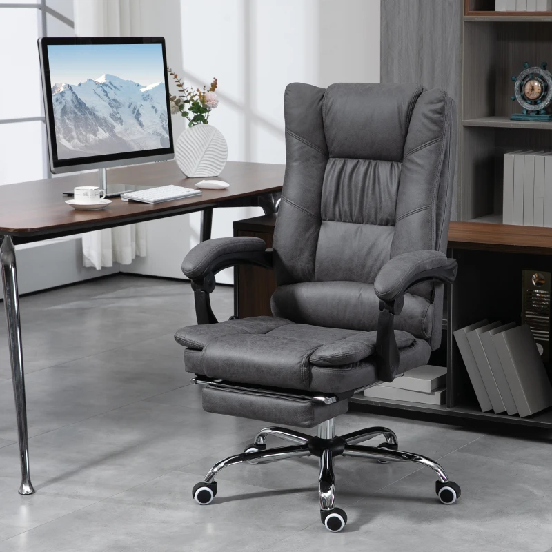 Vinsetto Massagestoel Bureaustoel met Massagefunctie, inclusief Voetensteun, Verstelbare Hoogte, 64 cm x 70 cm x 118 cm, Zwart(m-10)