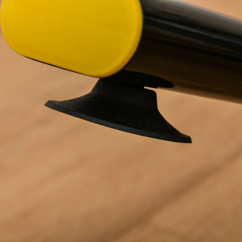 HOMCOM fietstrainer in hoogte verstelbare hometrainer fitness fiets rollertrainer met riemaandrijving LCD display staal ABS geel + zwart 50 x 100 x 101-113 cm